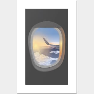 Airplane Window Sunrise Posters and Art